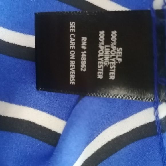 🆕Torrid size 1 blue stripes georgette bow blouse - Picture 5 of 7